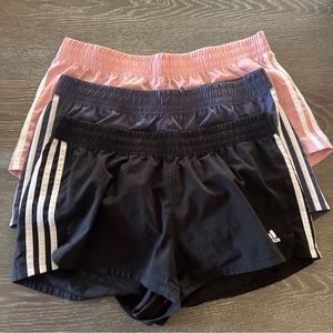 Set of 3 Adidas Women's 3-Stripes Pacer Woven Shorts Size Large